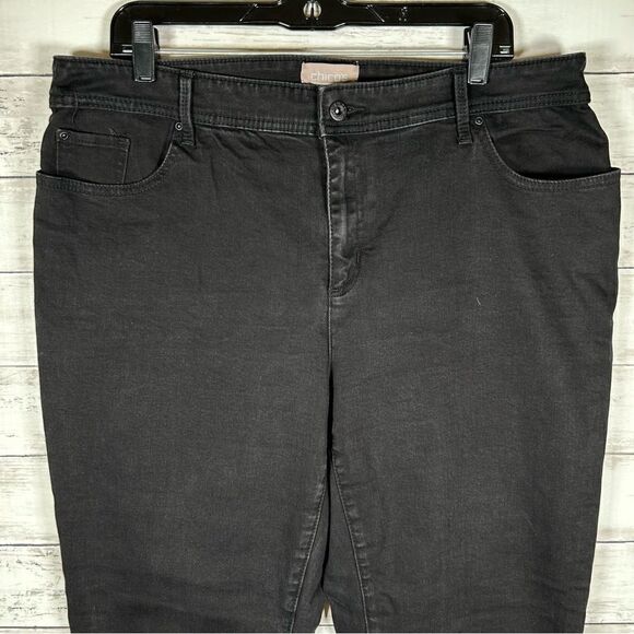 Chico’s Relaxed Straight Animal Print Leopard Cuff Ankle Black Jean 3 16/XL - Picture 3 of 7